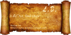 Létz Dalibor névjegykártya